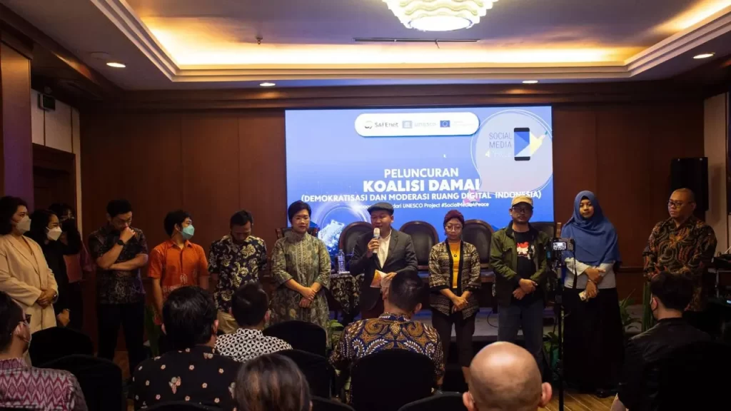 Suasana peluncuran Koalisi DAMAI, di Jakarta, Jumat (16/2/2023)